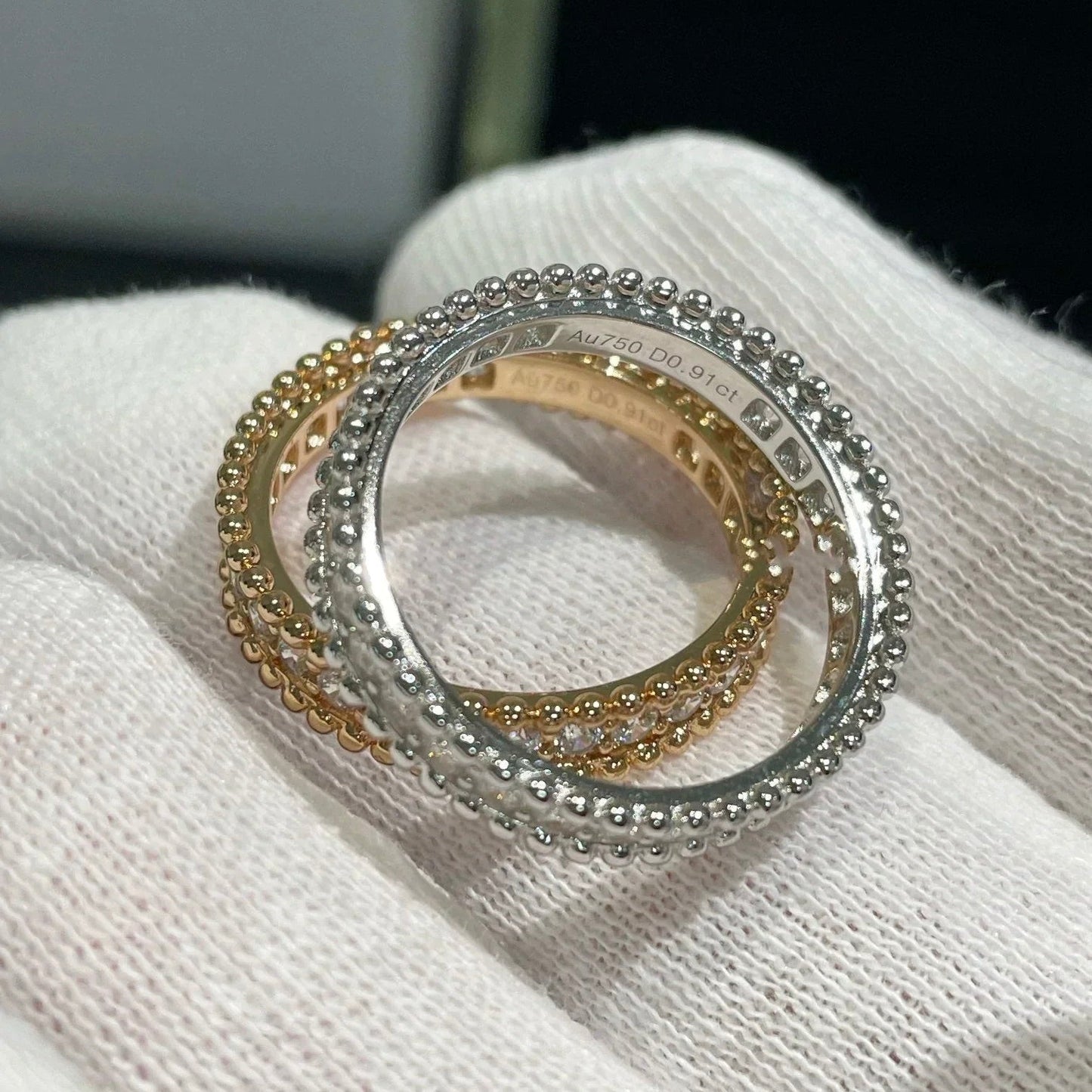 [Panda Jewelry]PERLEE DIAMOND ROSE GOLD RING