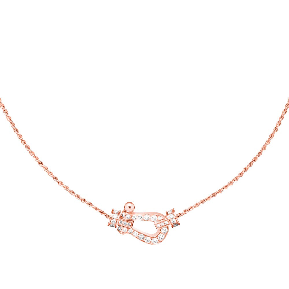 [Panda Jewelry]FORCE 10 PINK GOLD DIAMOND NECKLACE