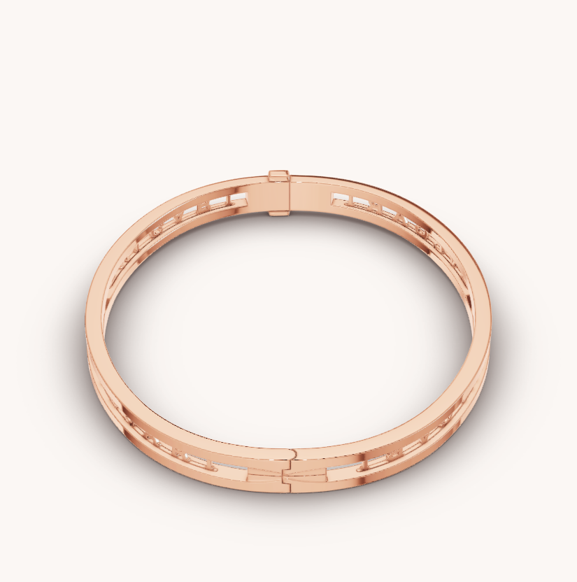 [Panda Jewelry]ZERO 1 SPIRAL LOGO PINK GOLD BRACELET