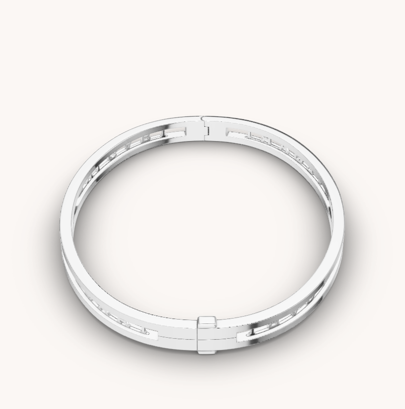 [Panda Jewelry]ZERO 1 SPIRAL LOGO SILVER BRACELET