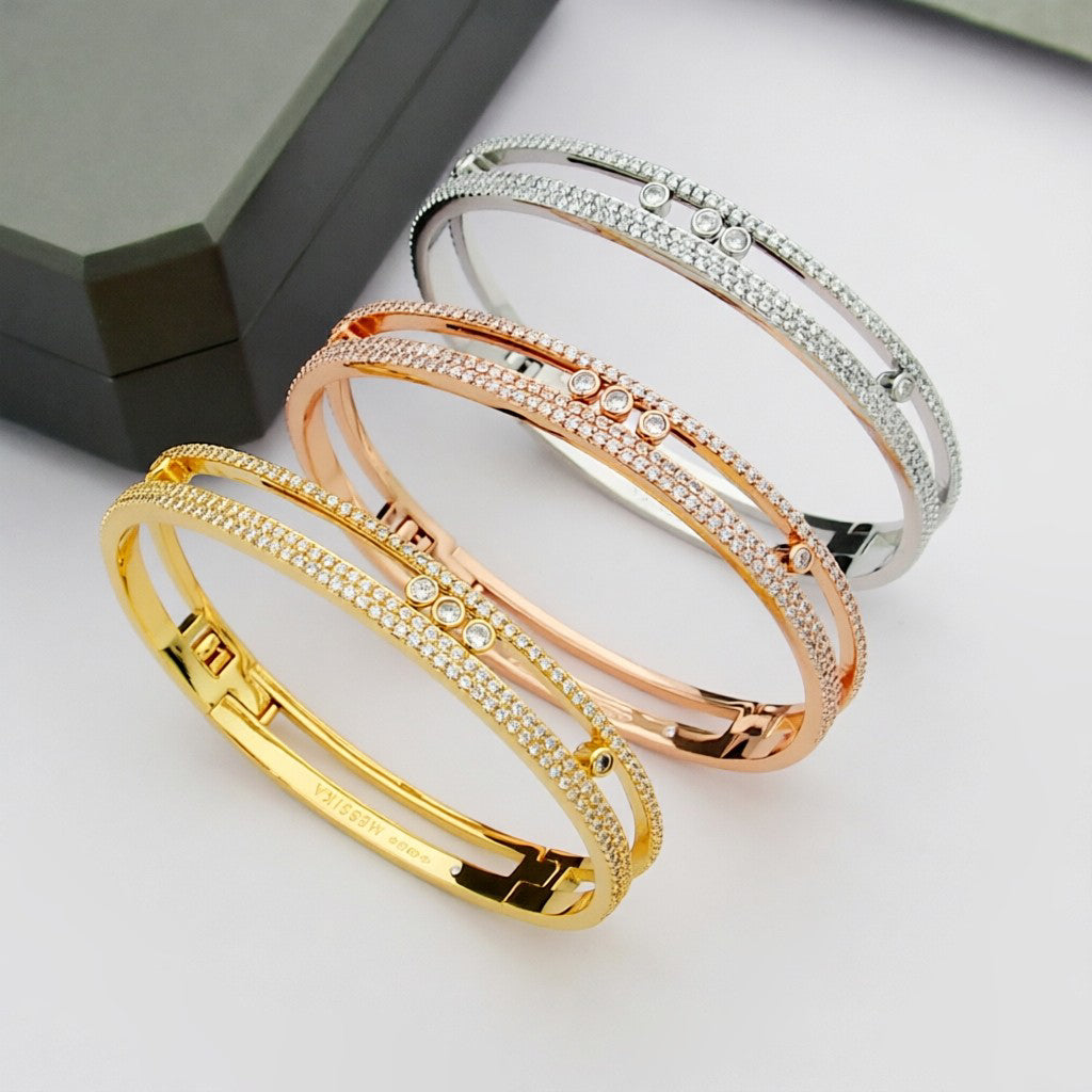 [Panda Jewelry]Move Romane pav茅 bangle