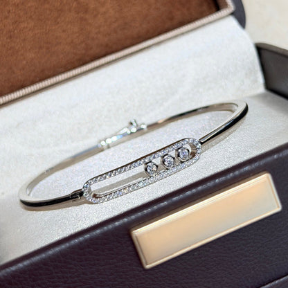 [Panda Jewelry]Move Pav茅 Diamond Bangle Bracelet M