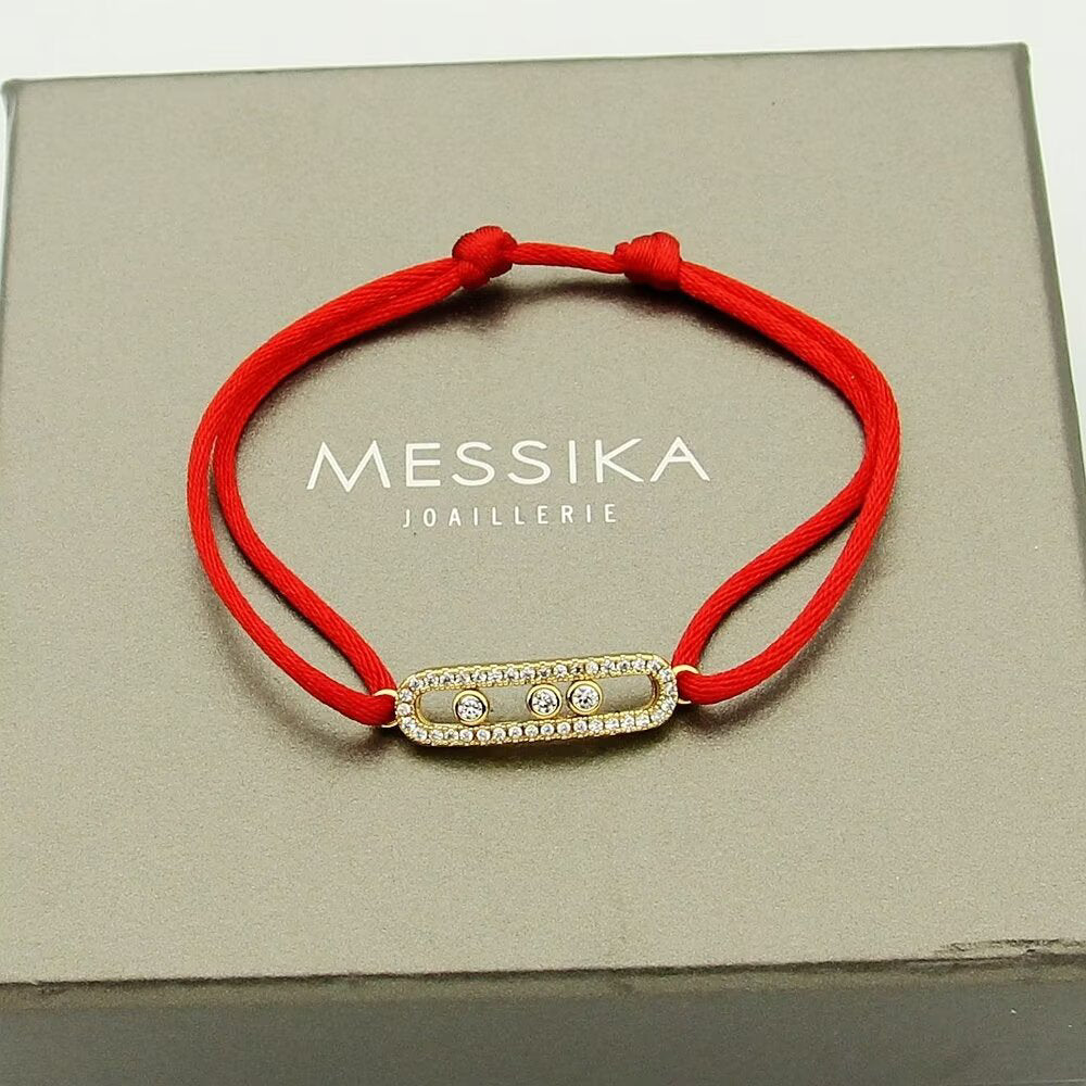 [Panda Jewelry]Messika Care(s) pink cord pav茅 bracelet