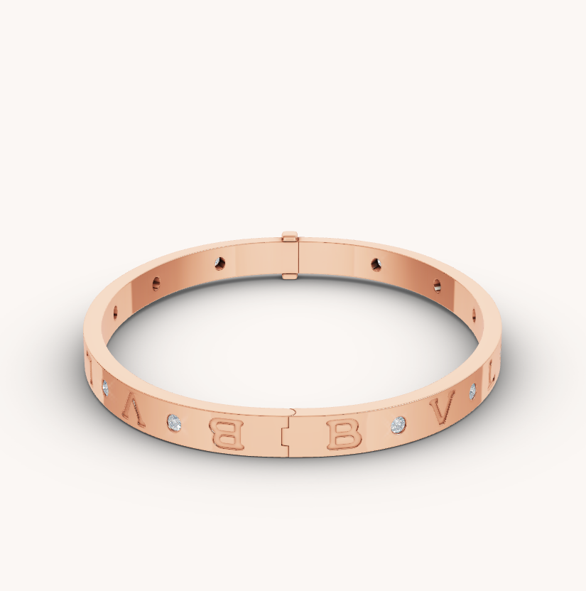 [Panda Jewelry]ZERO 1 PINK GOLD 12 DIAMONDS BRACELET