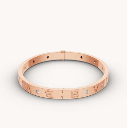 [Panda Jewelry]ZERO 1 PINK GOLD 12 DIAMONDS BRACELET