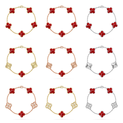 [Panda Jewelry]CLOVER 5 MOTIF RED PATTERN BRACELET COLLECTION