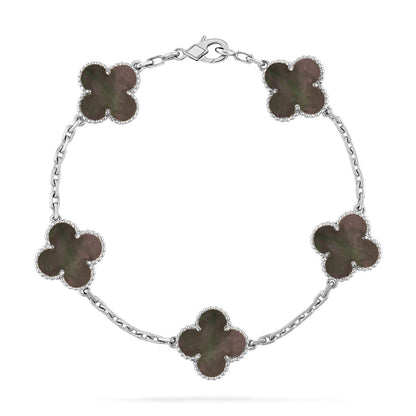 [Panda Jewelry] CLOVER 5 MOTIF GRAY MOP BRACELET COLLECTION