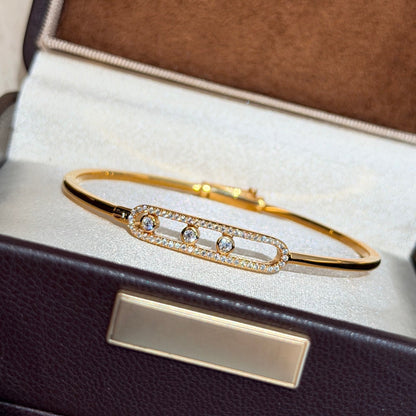 [Panda Jewelry]Move Pav茅 Diamond Bangle Bracelet M