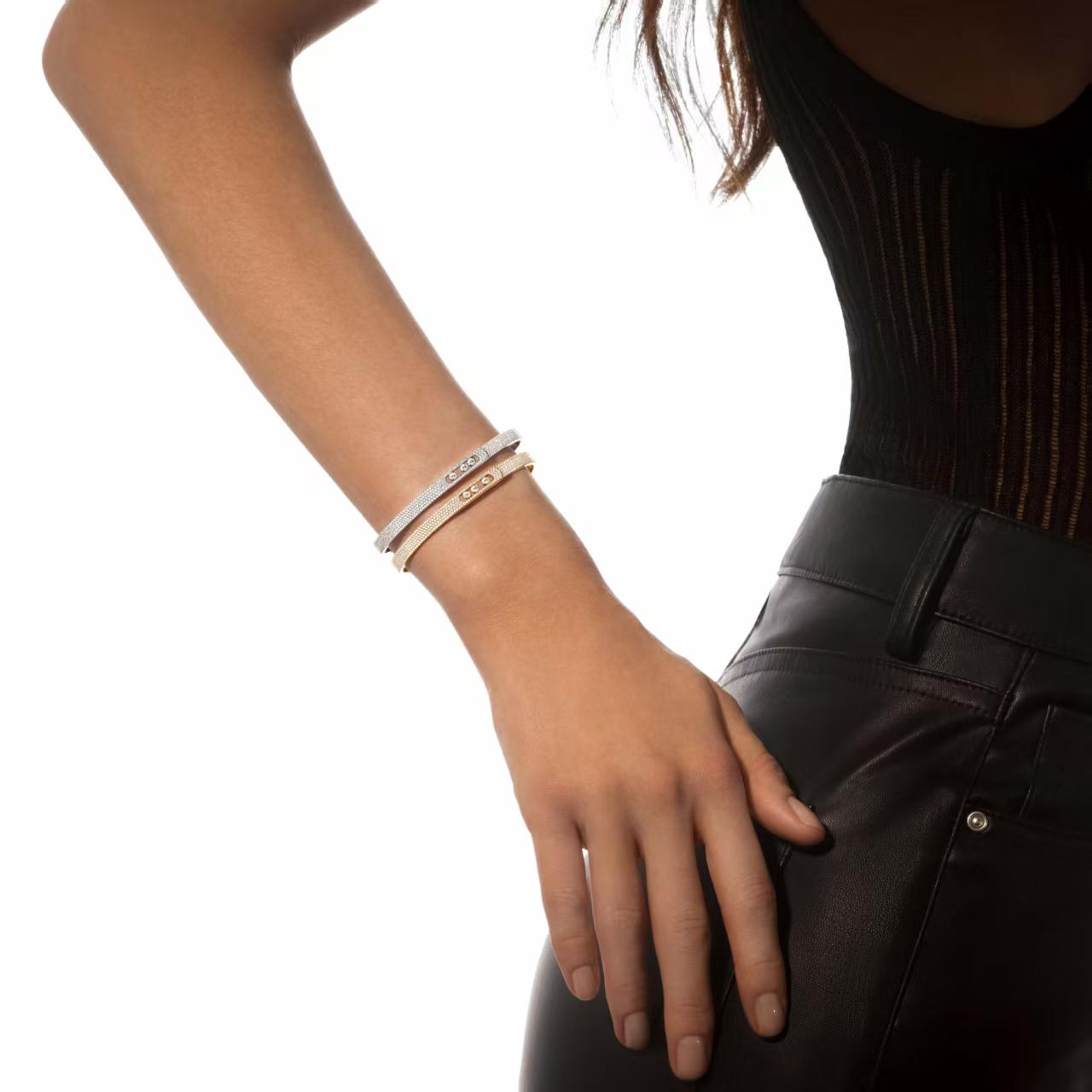 [Panda Jewelry]Move Noa Full Pav茅 Diamond Bangle Bracelet