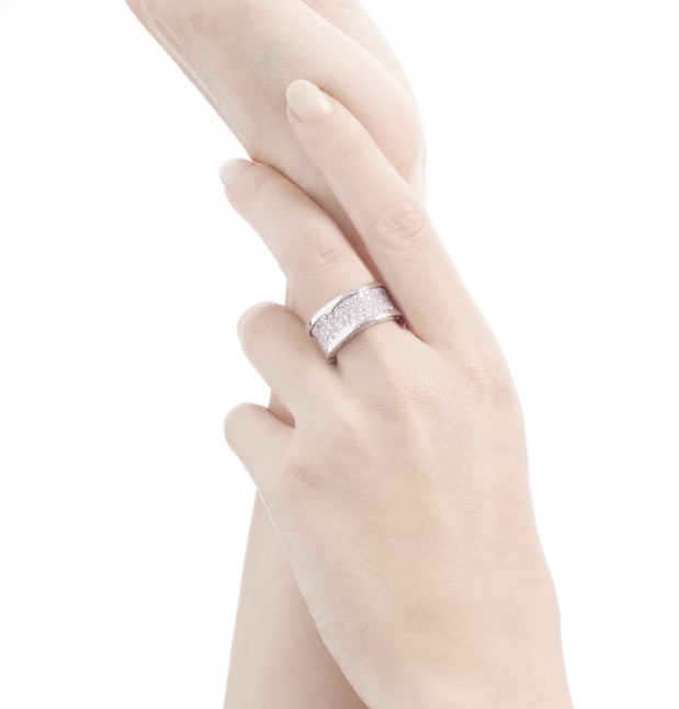 [Panda Jewelry]ZERO 1 WITH PAVED DIAMONDS ON THE SPIRAL RING