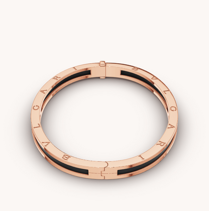 [Panda Jewelry]ZERO 1 PINK GOLD WITH BLACK CERAMIC BRACELET
