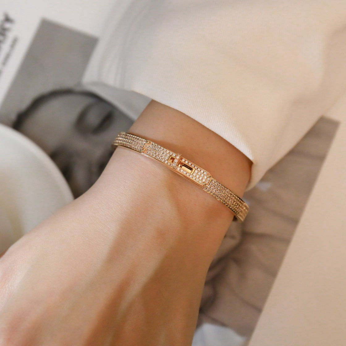 [Panda Jewelry]KELLY BRACELET DIAMOND PAVED