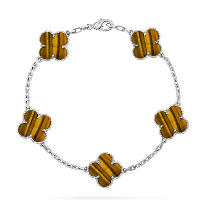 [Panda Jewelry] CLOVER 5 MOTIFS TIGER EYE BRACELET COLLECTION