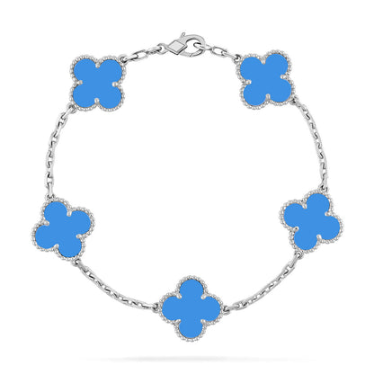 [Panda Jewelry] CLOVER 5 MOTIF BLUE AGATE BRACELET COLLECTION