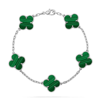 [Panda Jewelry] CLOVER 5 MOTIF MALACHITE BRACELET COLLECTION