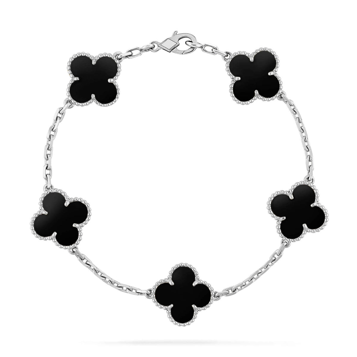 [Panda Jewelry] CLOVER 5 MOTIF ONYXS BRACELET COLLECTION