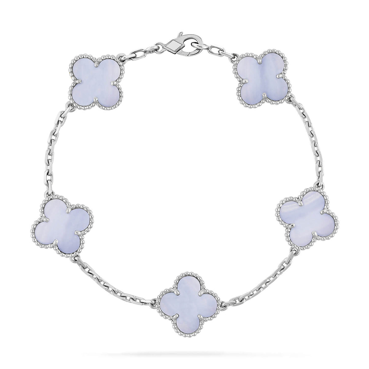 [Panda Jewelry] CLOVER 5 MOTIF PURPLE CHALCEDONY BRACELET COLLECTION