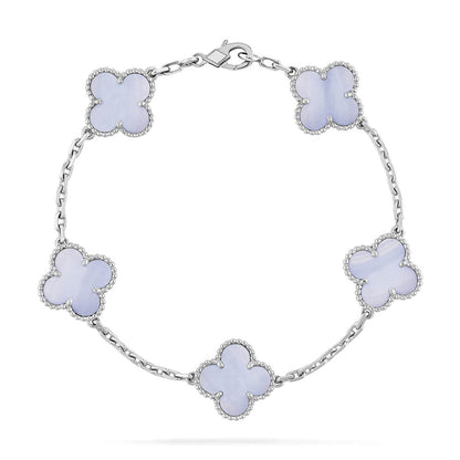 [Panda Jewelry] CLOVER 5 MOTIF PURPLE CHALCEDONY BRACELET COLLECTION
