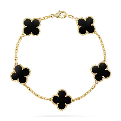 [Panda Jewelry] CLOVER 5 MOTIF ONYXS BRACELET COLLECTION
