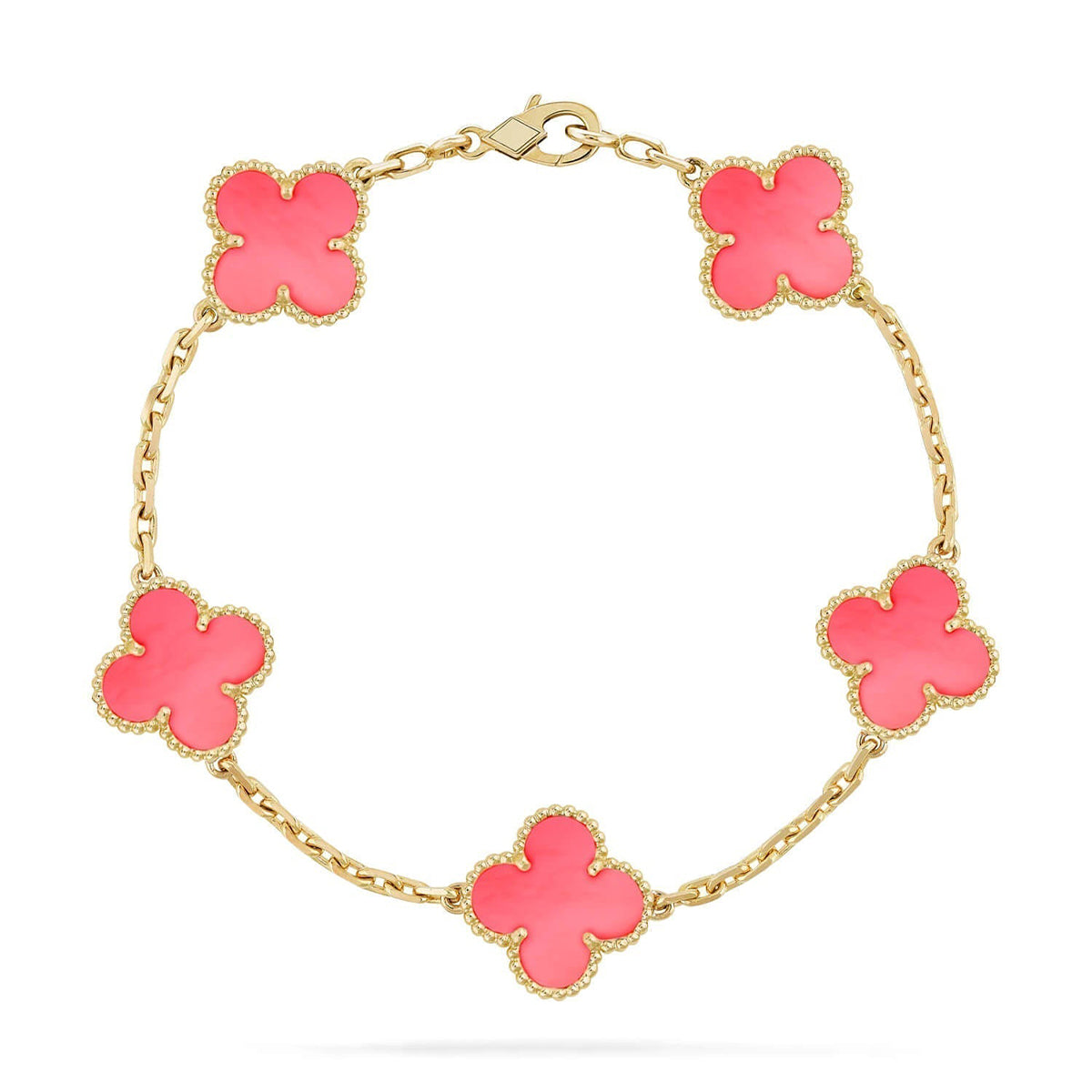 [Panda Jewelry] CLOVER 5 MOTIFS  PINK MOP BRACELET COLLECTION