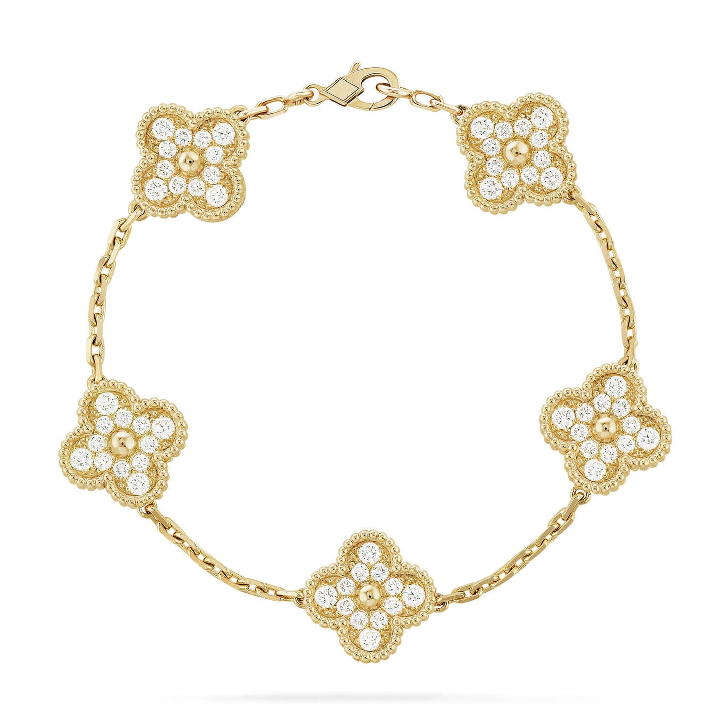 [StPanda Jewelryar Jewelry] CLOVER 5 MOTIF FULL DIAMOND BRACELET COLLECTION