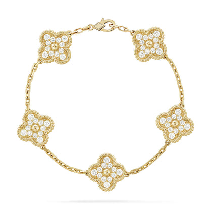 [StPanda Jewelryar Jewelry] CLOVER 5 MOTIF FULL DIAMOND BRACELET COLLECTION