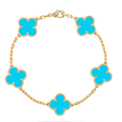 [Panda Jewelry] CLOVER 5 MOTIF TURQUOISE BRACELET COLLECTION