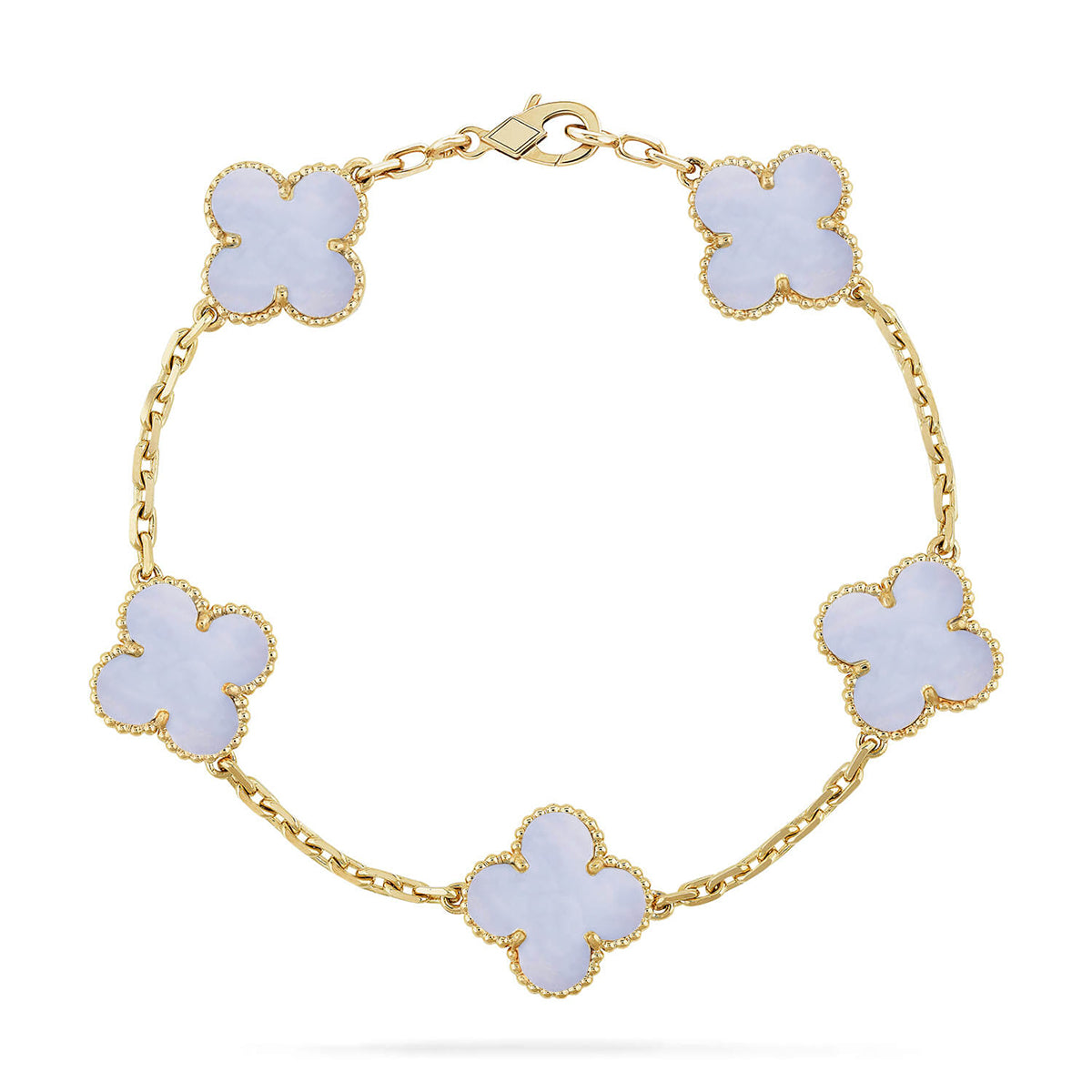 [Panda Jewelry] CLOVER 5 MOTIF PURPLE CHALCEDONY BRACELET COLLECTION