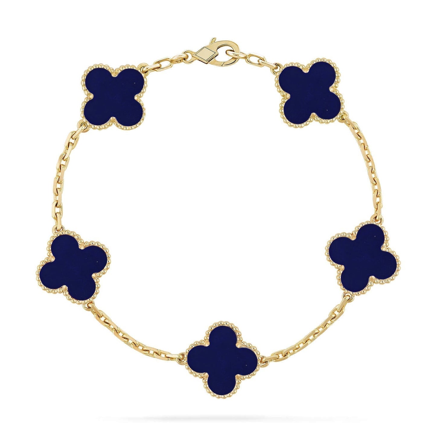 [Panda Jewelry]CLOVER 5 MOTIF LAPIS LAZULI BRACELET COLLECTION