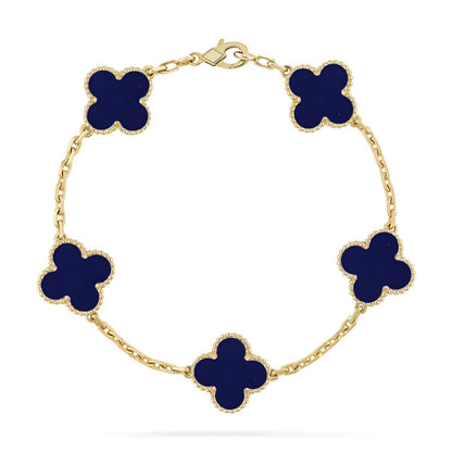 [Panda Jewelry]CLOVER 5 MOTIF LAPIS LAZULI BRACELET COLLECTION