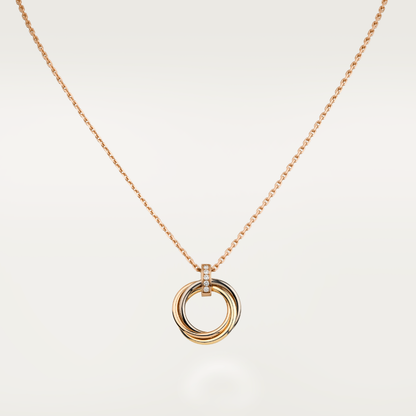 [Panda Jewelry]TRINITY NECKLACE GOLD  DIAMONDS
