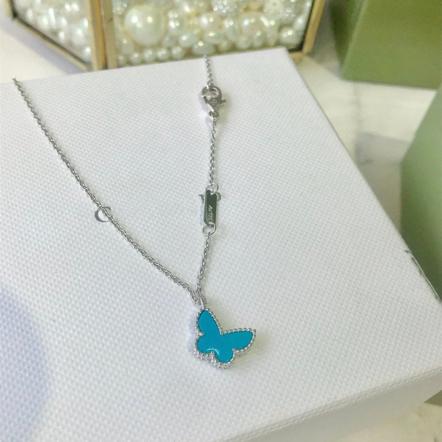 [Panda Jewelry]BUTTERFLY TURQUOISE BUTTERFLY BRACELET SILVER