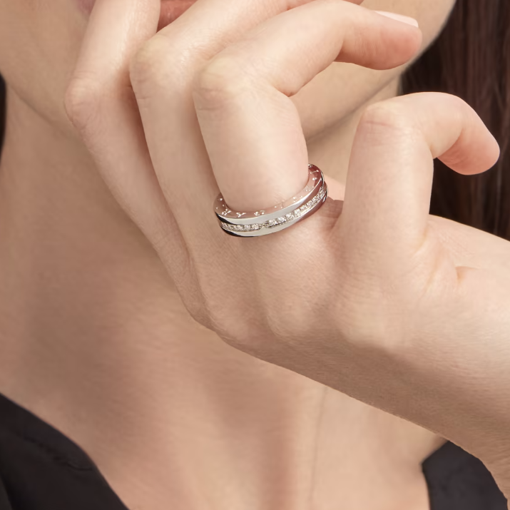 [Panda Jewelry]ZERO 1 ONE-BAND PAVED DIAMONDS ON THE SPIRAL RING