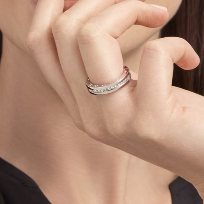 [Panda Jewelry]ZERO 1 ONE-BAND PAVED DIAMONDS ON THE SPIRAL RING
