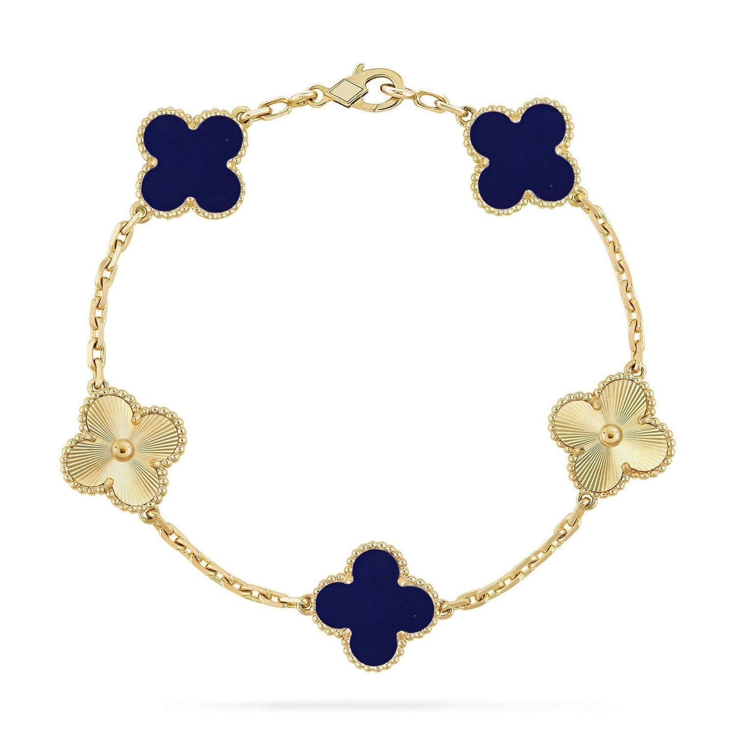 [Panda Jewelry]CLOVER 5 MOTIF LAPIS LAZULI BRACELET COLLECTION