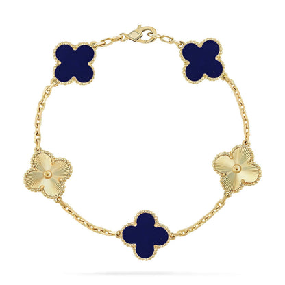 [Panda Jewelry]CLOVER 5 MOTIF LAPIS LAZULI BRACELET COLLECTION
