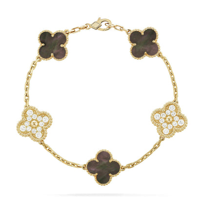 [Panda Jewelry] CLOVER 5 MOTIF GRAY MOP BRACELET COLLECTION