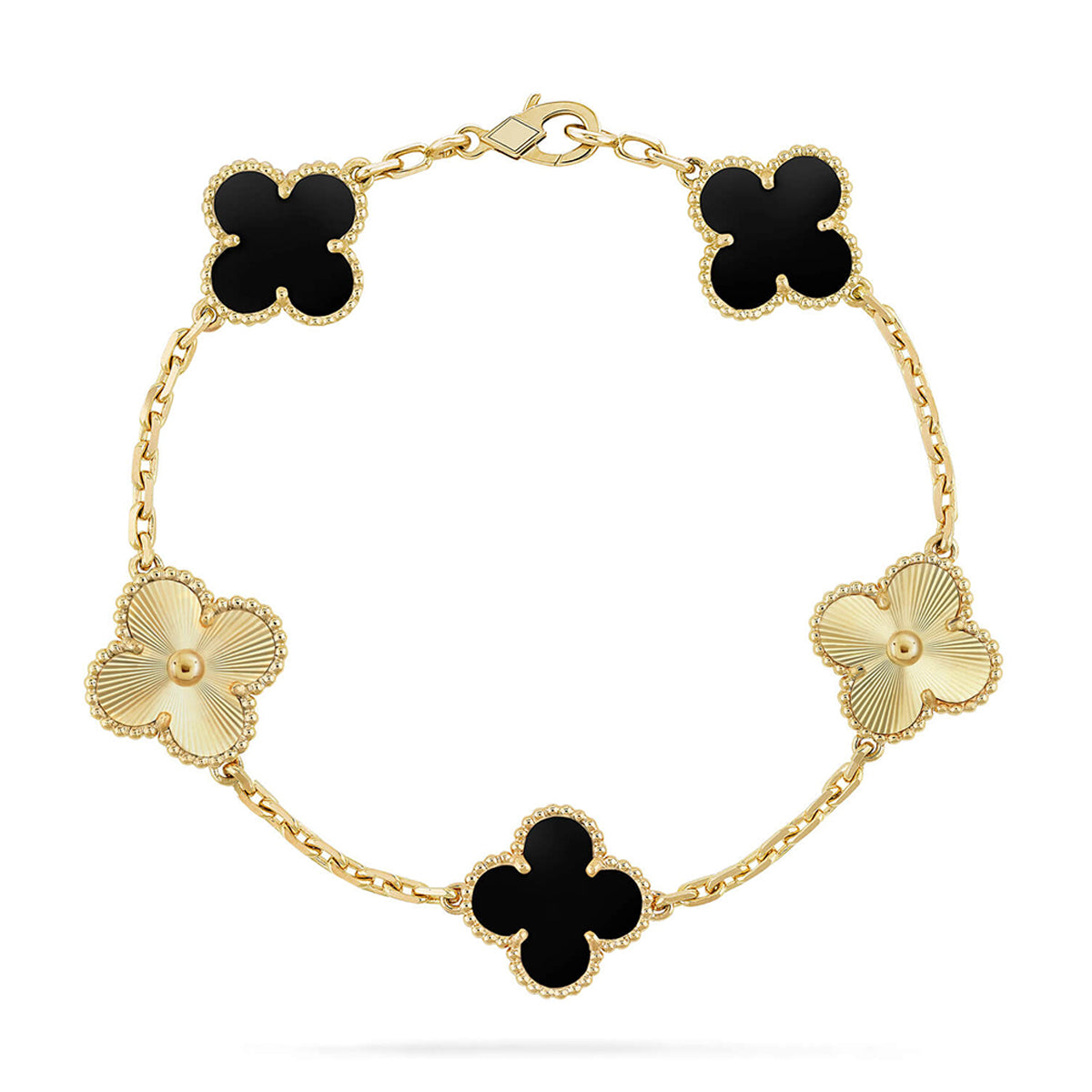 [Panda Jewelry] CLOVER 5 MOTIF ONYXS BRACELET COLLECTION
