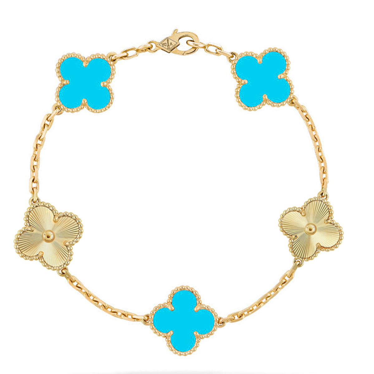 [Panda Jewelry] CLOVER 5 MOTIF TURQUOISE BRACELET COLLECTION