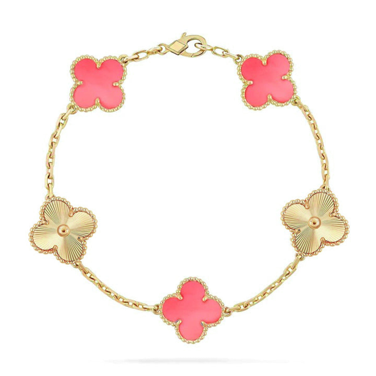 [Panda Jewelry] CLOVER 5 MOTIFS  PINK MOP BRACELET COLLECTION
