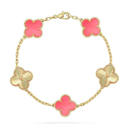 [Panda Jewelry] CLOVER 5 MOTIFS  PINK MOP BRACELET COLLECTION