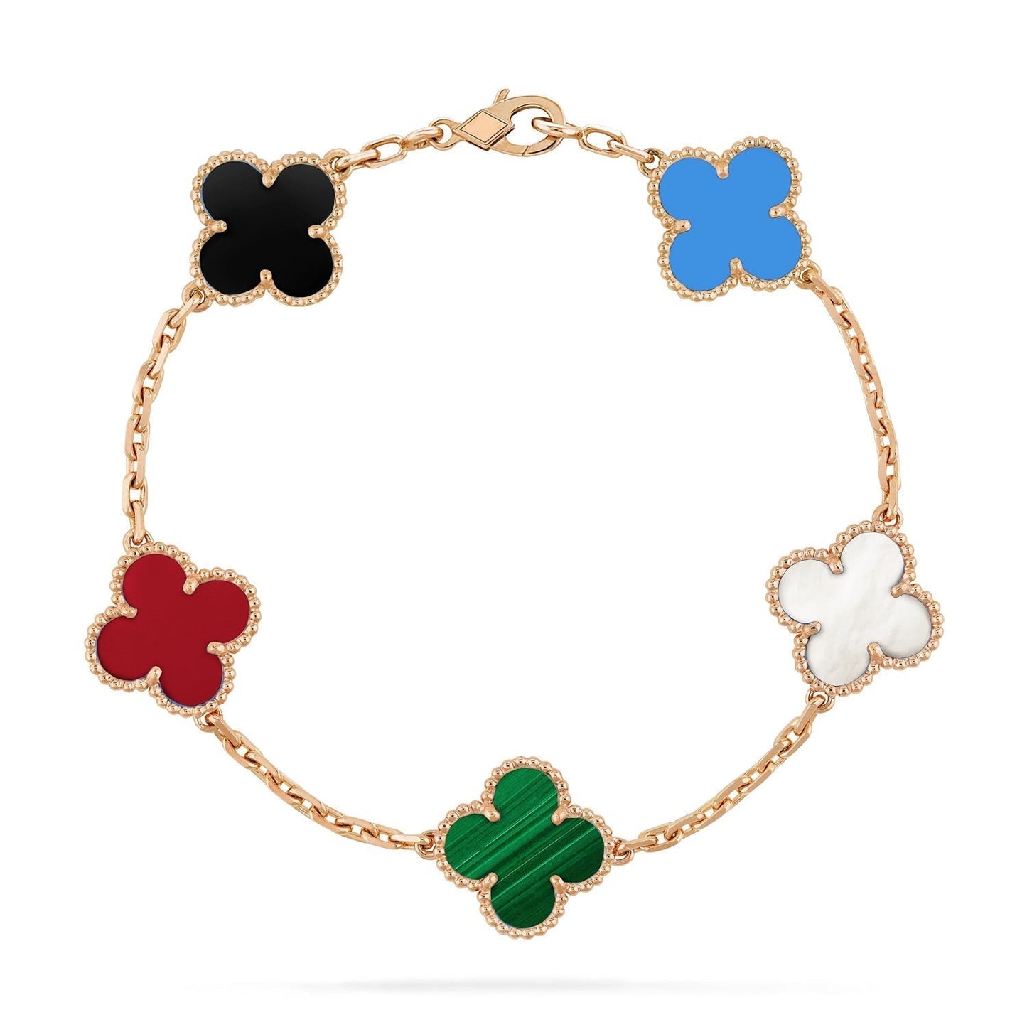 [Panda Jewelry]CLOVER 5 MOTIFS MULTICOLOR BRACELET