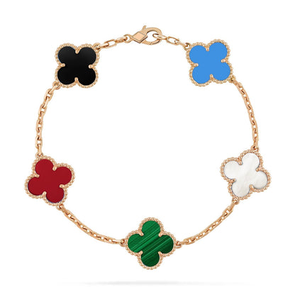 [Panda Jewelry]CLOVER 5 MOTIFS MULTICOLOR BRACELET