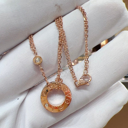 [Panda Jewelry]LOVE NECKLACE 16MM 2 DIAMONDS