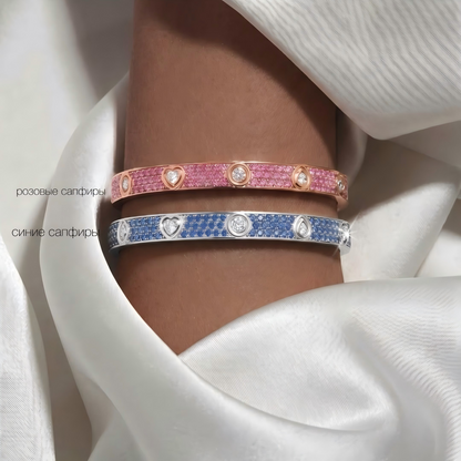 [✨Panda Jewelry💎]2026 PAVE GEMSTONE LOVE BRACELET 6.1MM 10 DIAMONDS