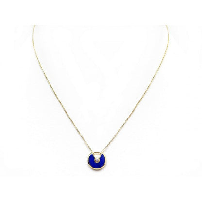 [Panda Jewelry]AMULETTE ROSE GOLD AGATE NECKLACE