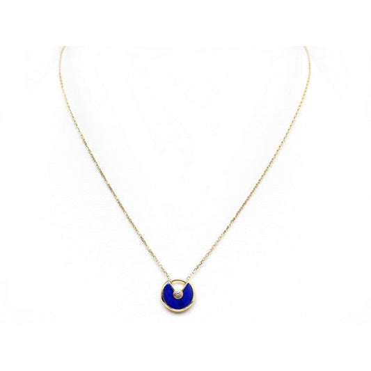 [Panda Jewelry]AMULETTE ROSE GOLD AGATE NECKLACE