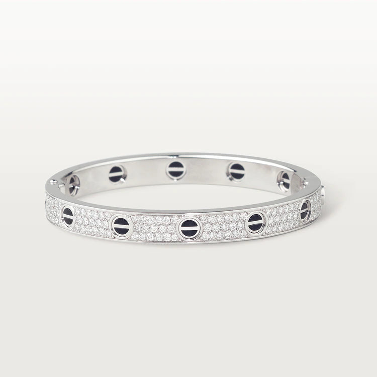 [Panda Jewelry]LOVE BRACELET 6.1MM DIAMOND-PAVED CERAMIC