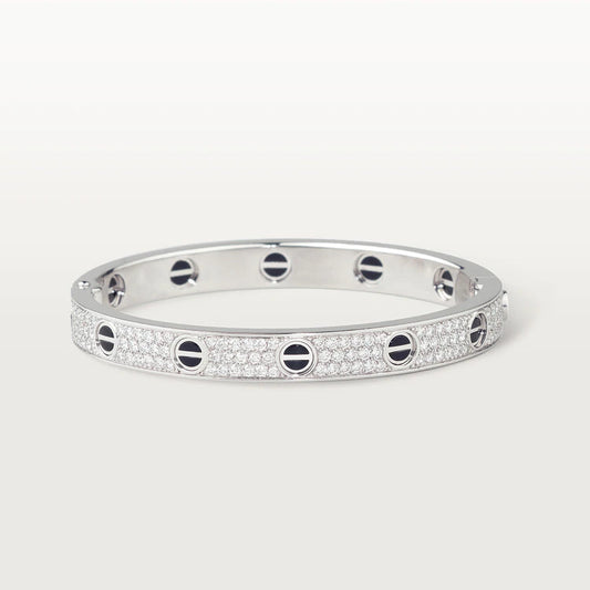 [Panda Jewelry]LOVE BRACELET 6.1MM DIAMOND-PAVED CERAMIC