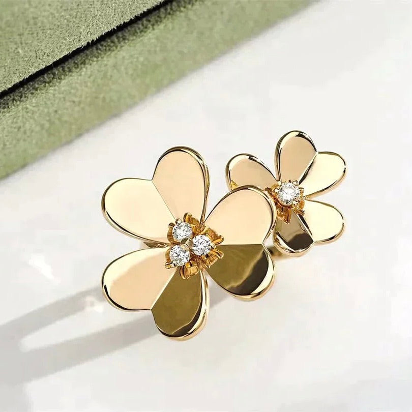 [Panda Jewelry]CLOVER COMOS GOLD DIAMOND RING